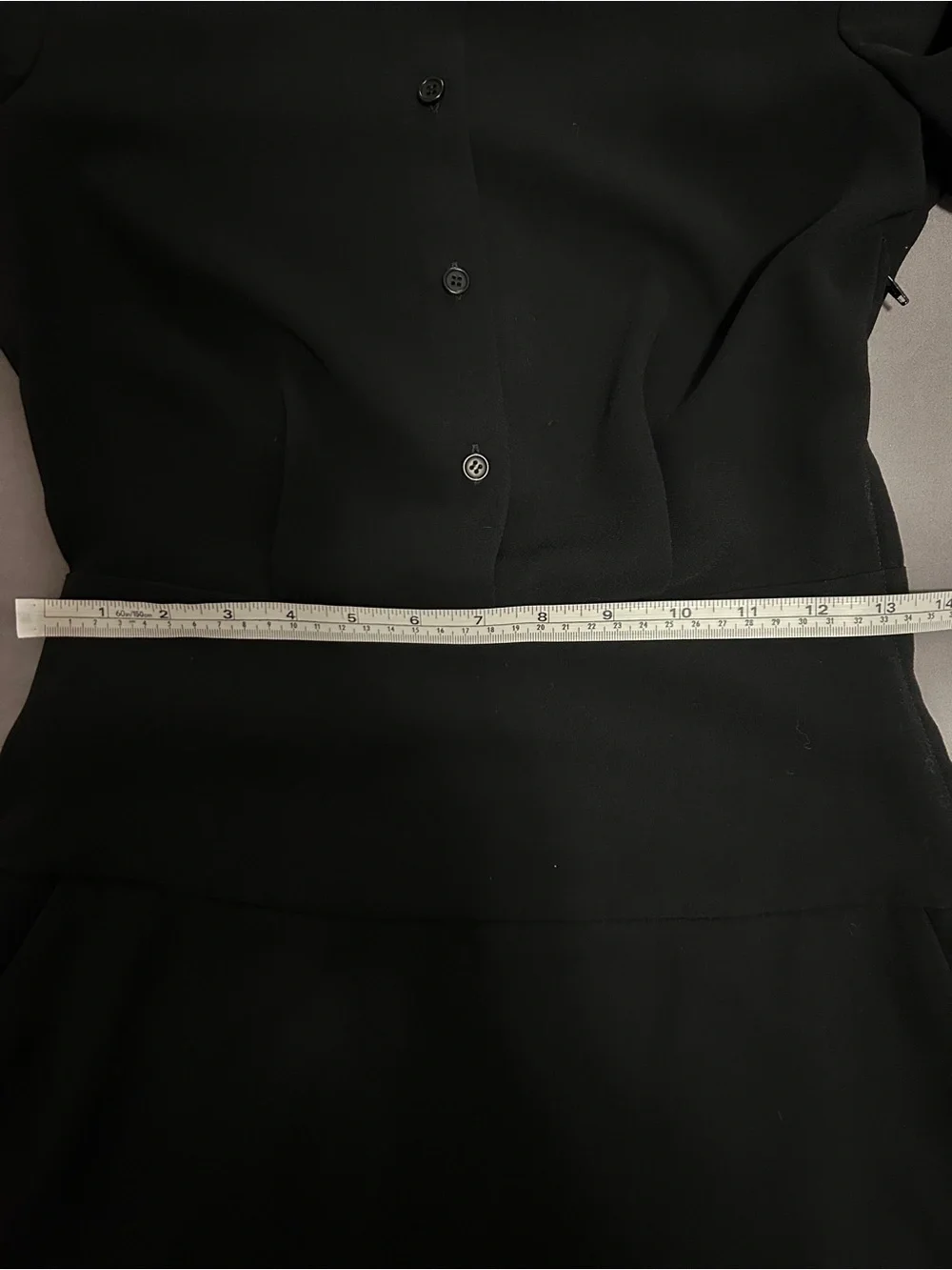 COACH Button Up Mandarin Collar Shirt Dress Black - Picture 8 of 9